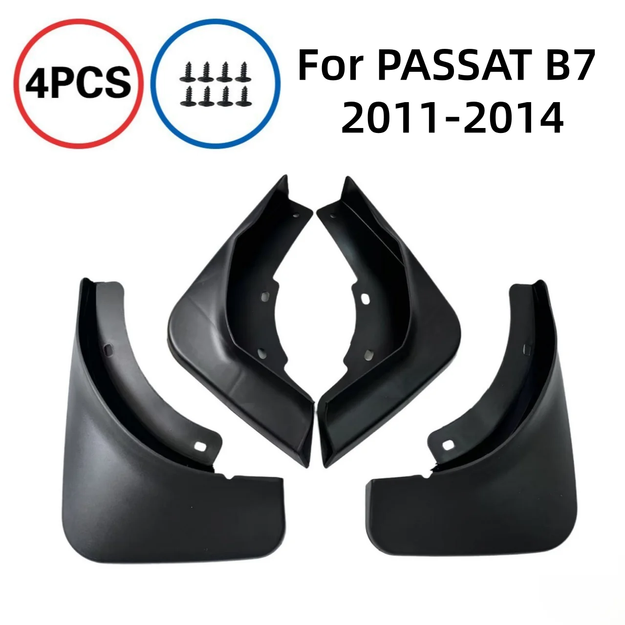 

PP Black Car Mud Flaps Front Rear Mudguards Mudflaps 4Pcs Fender Splash Guards For PASSAT B7 2011-2014 Car Accessories