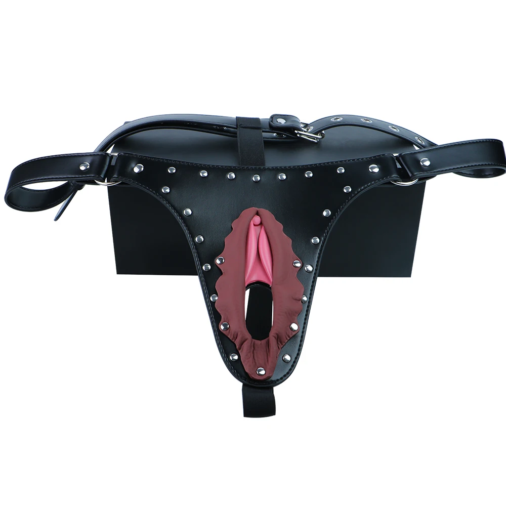 QKKQ PU Leather Expose Open-crotch Erotic Panties Chastity Pants Adult BDSM Underwear For Women Men Seek Excitement Adult Games