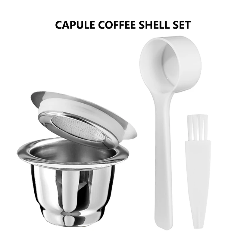 Recarga de cápsulas de café Nespresso, cápsula de café Nespress recargable de acero inoxidable, filtros de café reutilizables, herramienta de Barista