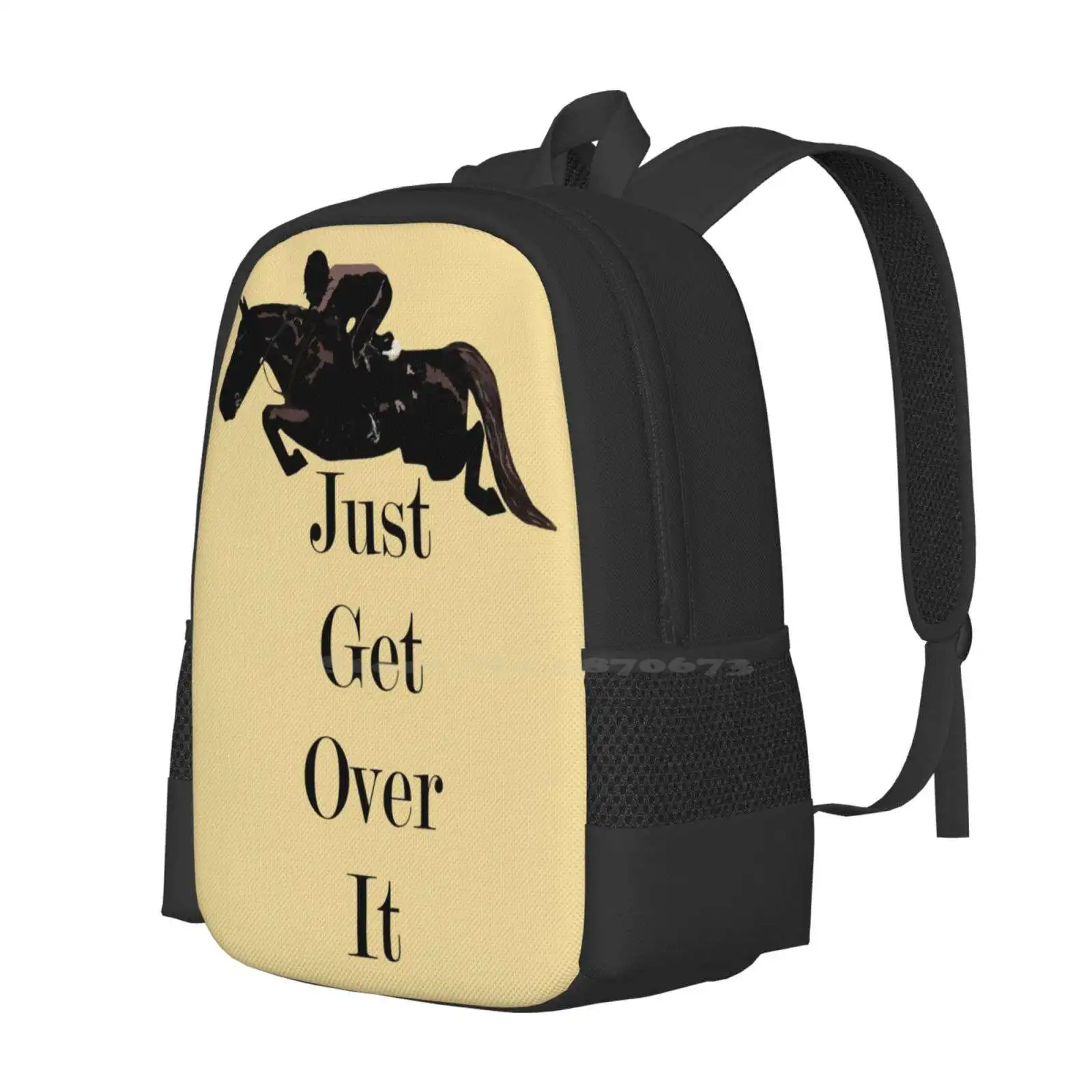 Just Get Over It Equestrian Horse Large Capacity School Backpack Laptop Bags Just Get Over It Horses Horse Jumping Equestrian