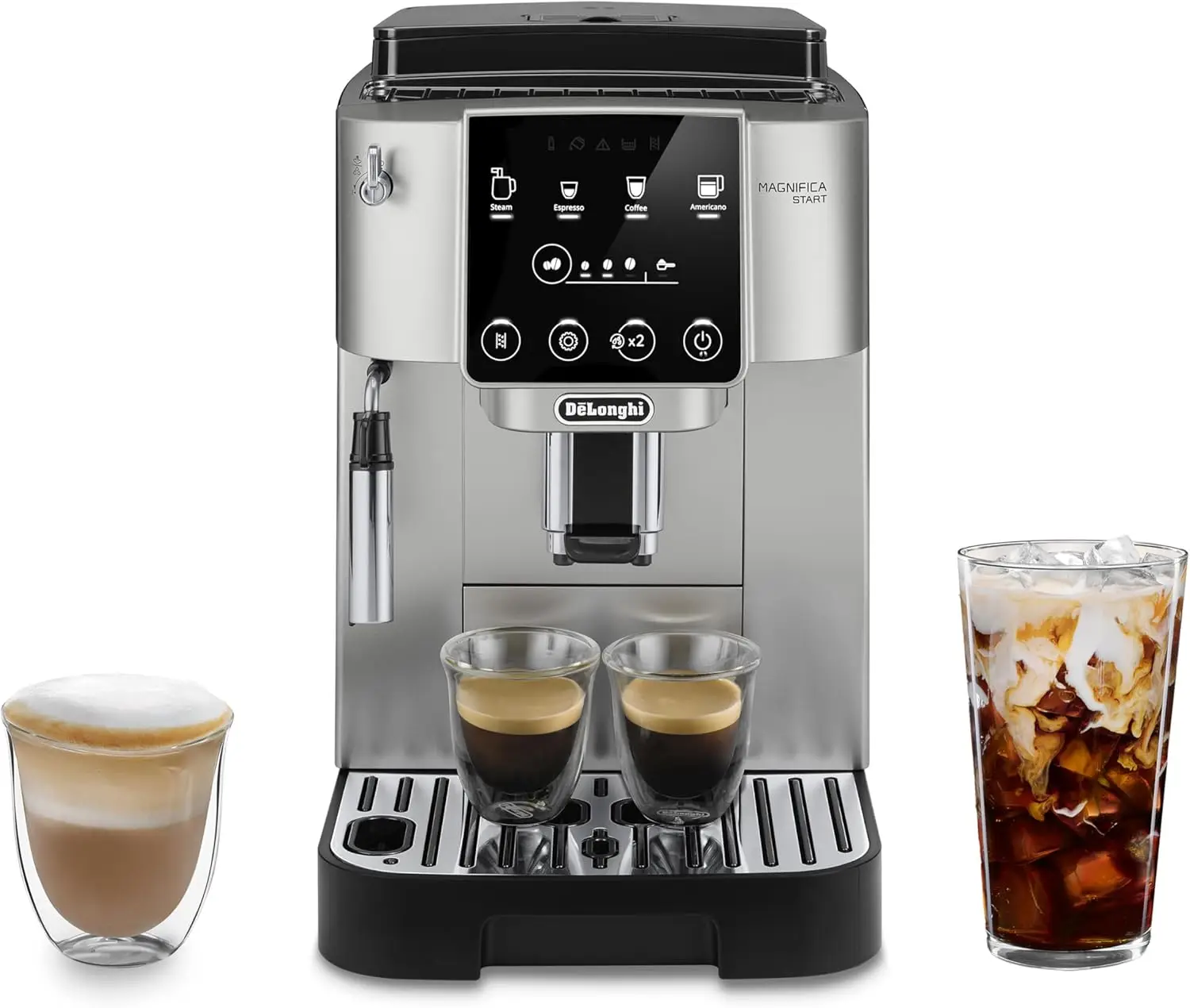 

Magnifica Start Automatic Espresso Machine with Manual Milk Frother & Built in Grinder - 3 One-Touch Recipes, Easy-to-Clean, Hom