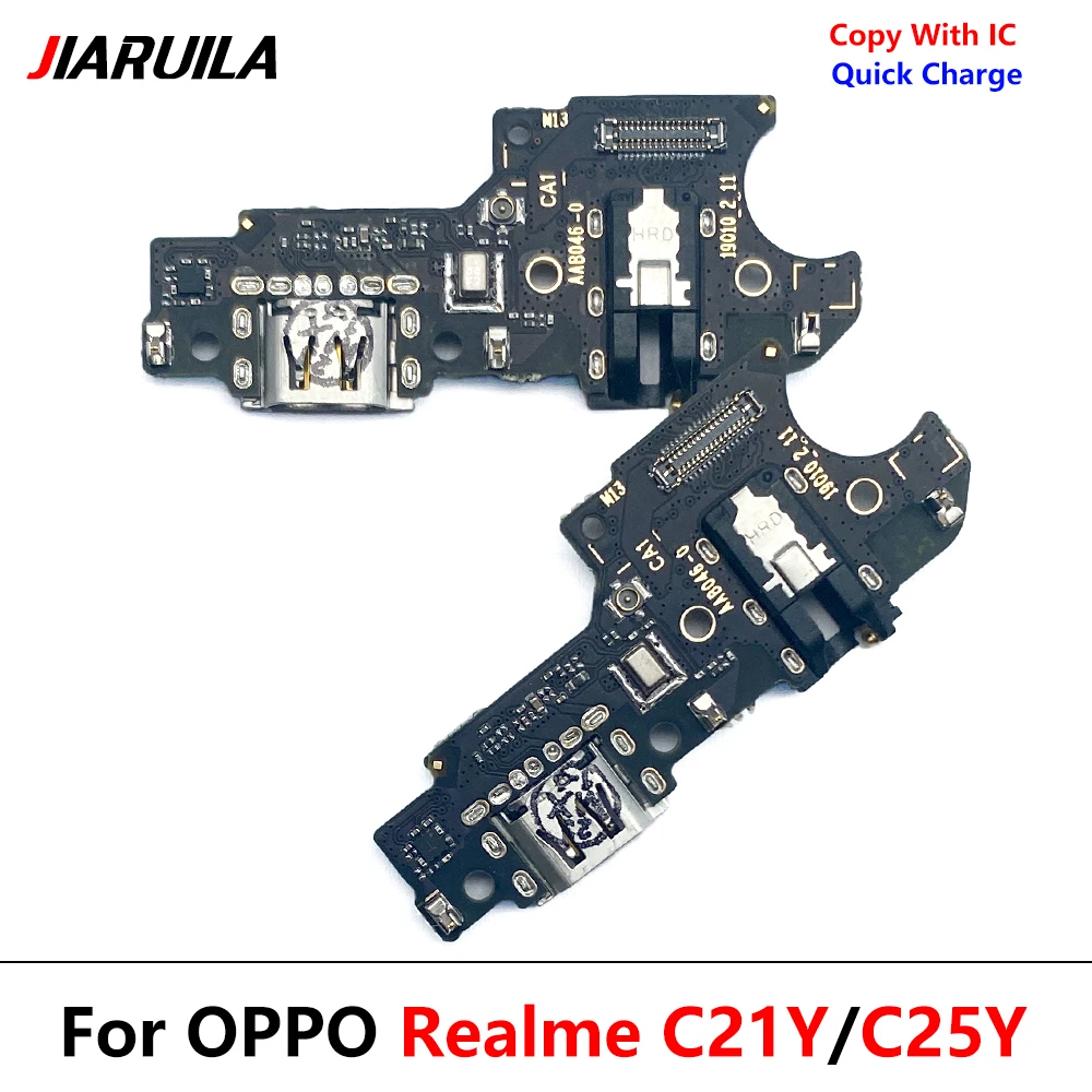 USB Charging Port Charger Board Flex Cable For Oppo Realme C21Y C25Y Dock Plug Connector With Microphone