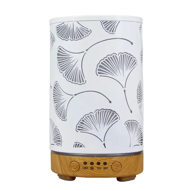 

Gorgeous 100ML Ginkgo Leaf Pattern Ultrasonic Air Humidifier with Aromatherapy Essential Oil Diffuser Mist for Bedroom, featurin