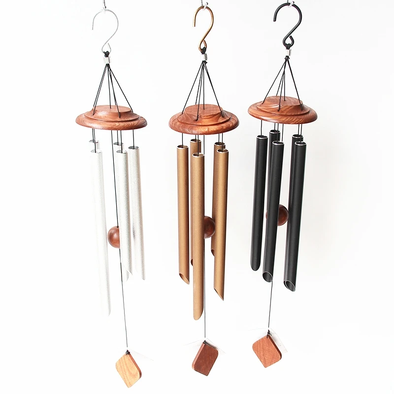 

Factory Price Wind Chimes 26 Inches Deep Resonant 5 Tube Aluminum Wind Bell Chime Hanging Home Decoration