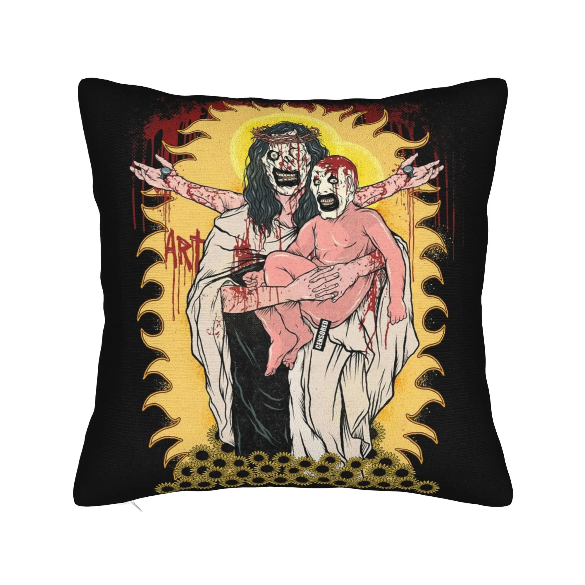 St. Art The Clown Terrifier Pillowcase Printing Polyester Cushion Cover Decoration  Pillow Case Cover Home Zippered 45X45cm