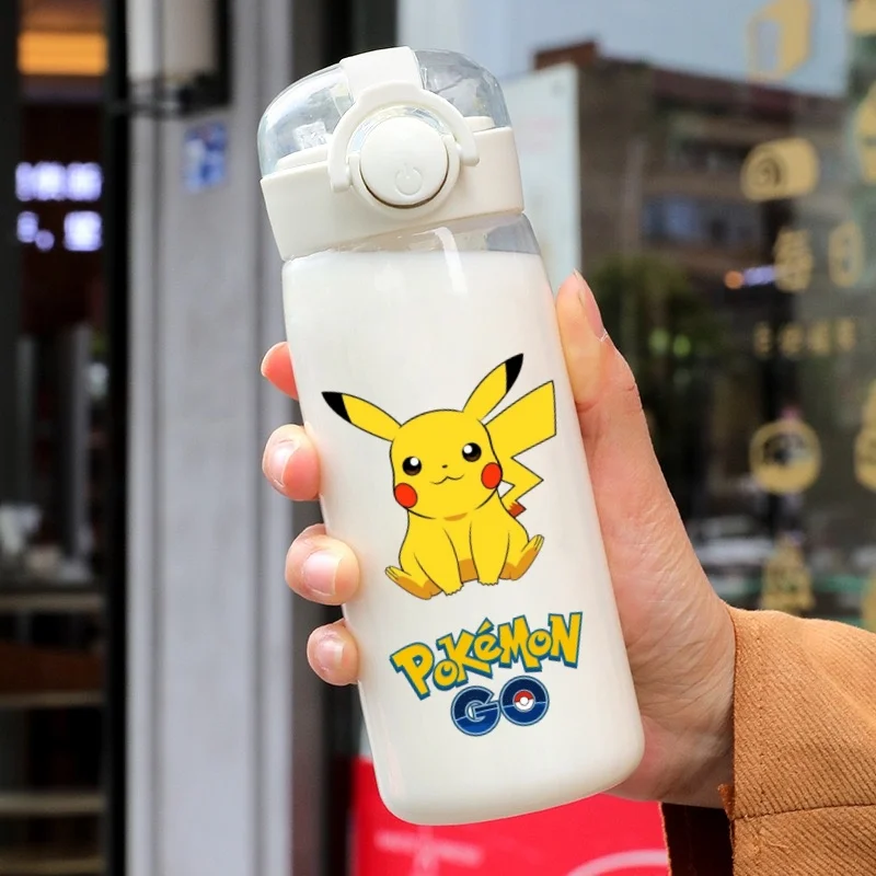 

Cartoon Pokemon Pikachu Sports Water Bottle Outdoor Large Capacity Leak Proof Power Portable Plastic Cup Straw Gift for Children