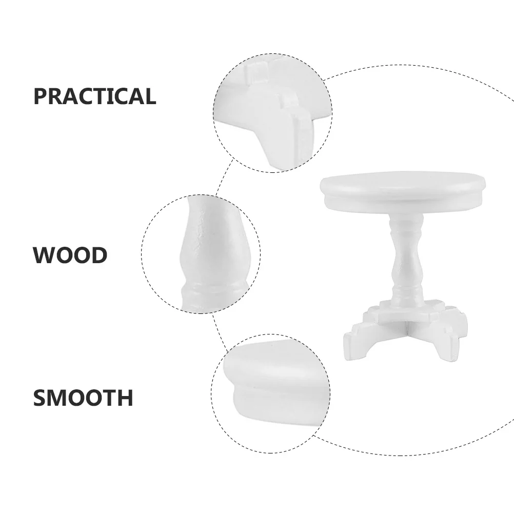

Mini Coffee Table Dollhouse Furniture Dresser Desk Tea Model Round Decoration Workbench