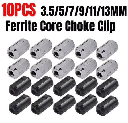 10Pcs TDK 3.5/5/7/9/11/13mm Ferrite Core Noise Suppressor Filter Ring Cable Clamp RFI EMI For Audio/Video Cables Power Cord