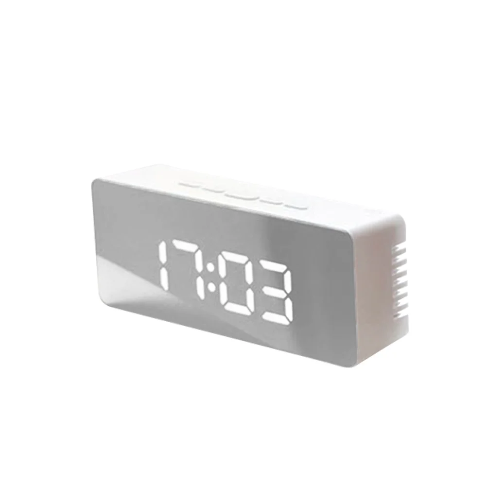 

Hd Mirror Alarm Large Led Display 2-Level Brightness Night Mode Temperature Monitor Usb Powered Digital Clock For Bedroom