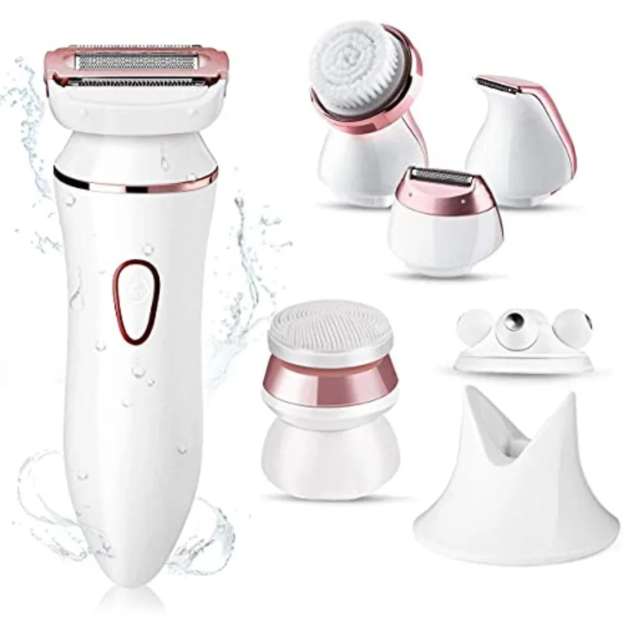 

Electric Razors for Women IPX7 Waterproof 6 in 1 Electric Shaver for Women Painless Body Hair Removal Bikini Trimmer for Legs U