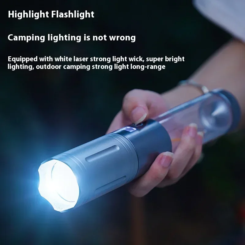 ไฟฉาย Super Bright USB ชาร์จมือถือ Camping ไฟฉายฉุกเฉินโคมไฟกันน้ํากลางแจ้งสําหรับตกปลาปิคนิค