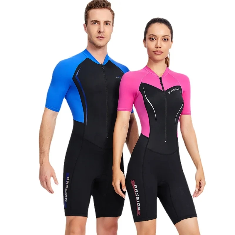 Sleeves Leggs Front Zip 1.5mm Neoprene Adult Diving Suit Swimsuit  Men 1.5mm Women Jumpsuit Short Shorty Wetsuits