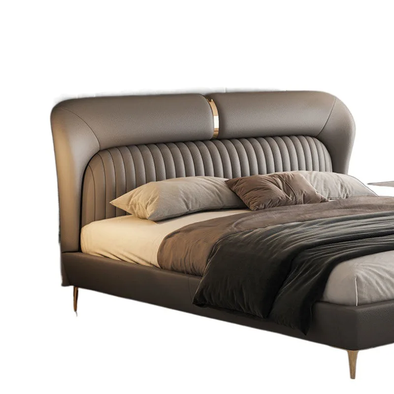 

Bed wedding bed light luxury leather bed premium