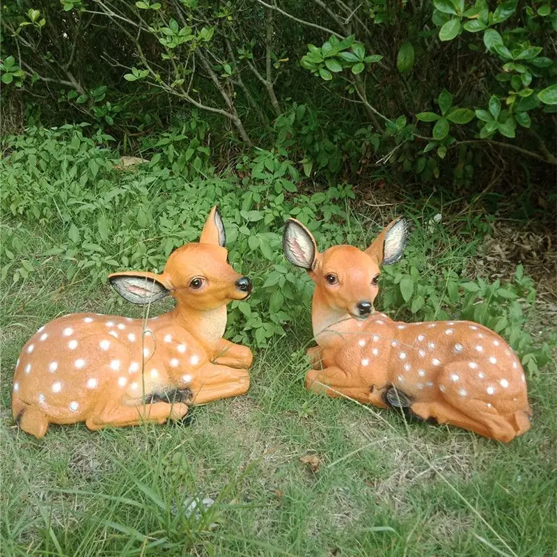 

Simulated Sika Deer Resin Decoration Livingroom TV Wine Cabinet Figurines Crafts Outdoor Garden Rural Lawn Sculpture Ornaments