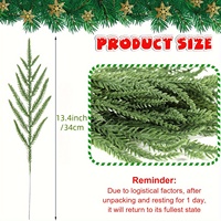 80pcs Artificial Norfolk Pine Branches - 13.4 Inch Realistic Faux Greenery Stems with Lifelike Foliage, Durable Plastic Material
