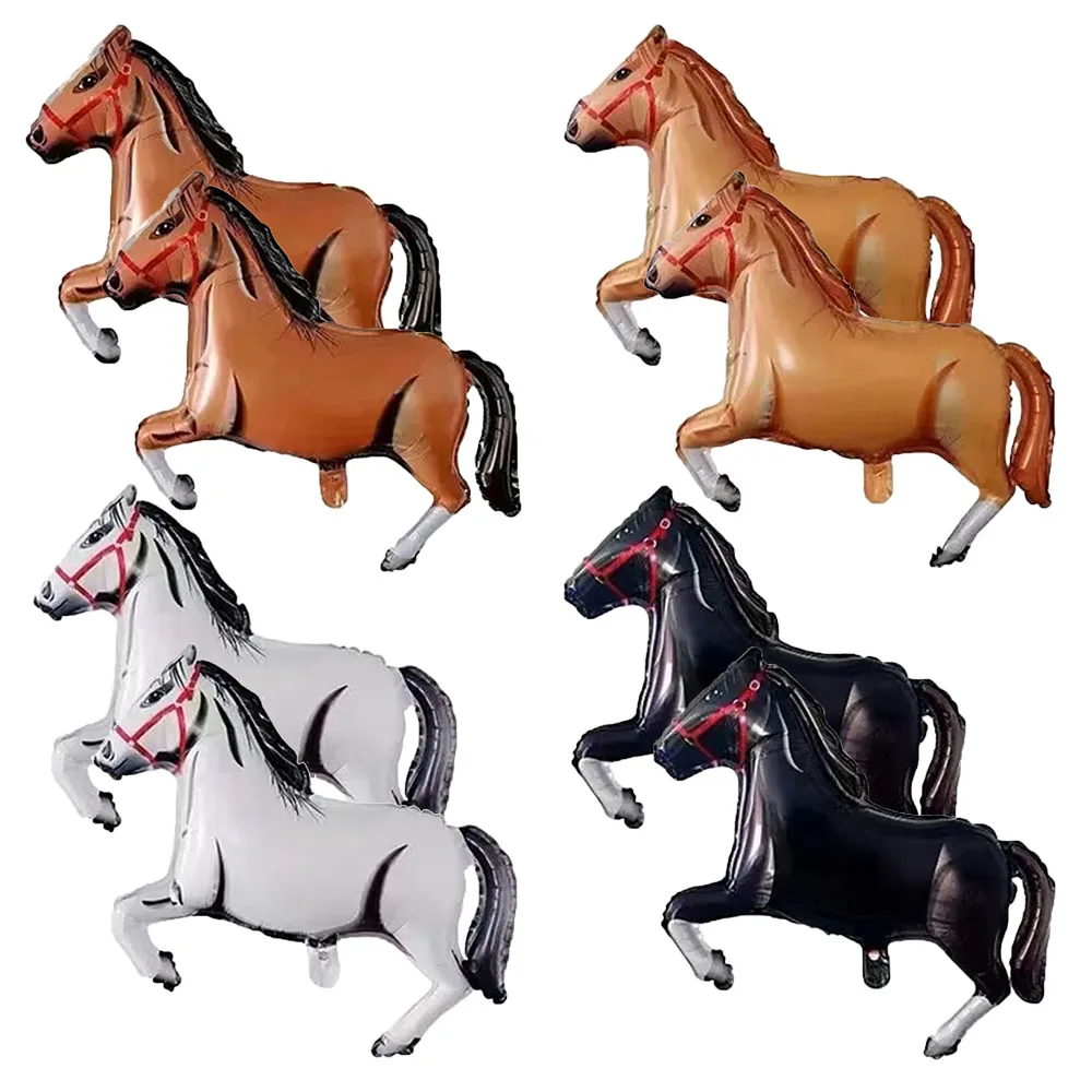 1Pc Horse Shaped Balloons Aluminum Foil Balloon Horse Themed Party Balloons Decorations for Birthday Baby Shower Cowboy Party