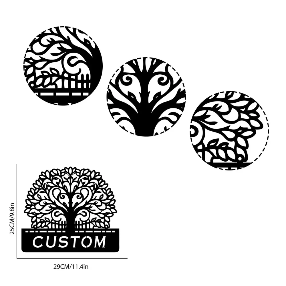 Custom Personalized Tree of Life Metal Sign, Stunning Wall Art. Perfect Family Name Sign Housewarming Gift for Home Decoration.