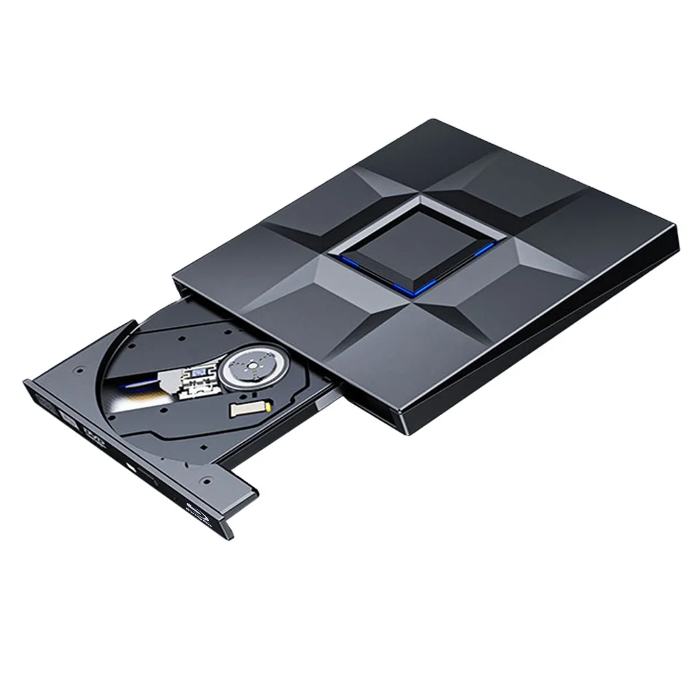 External CD Player Bluray Drive USB 3.0 & Type-C Blu-Ray Burner Writer Slim BD CD DVD Optical Bluray