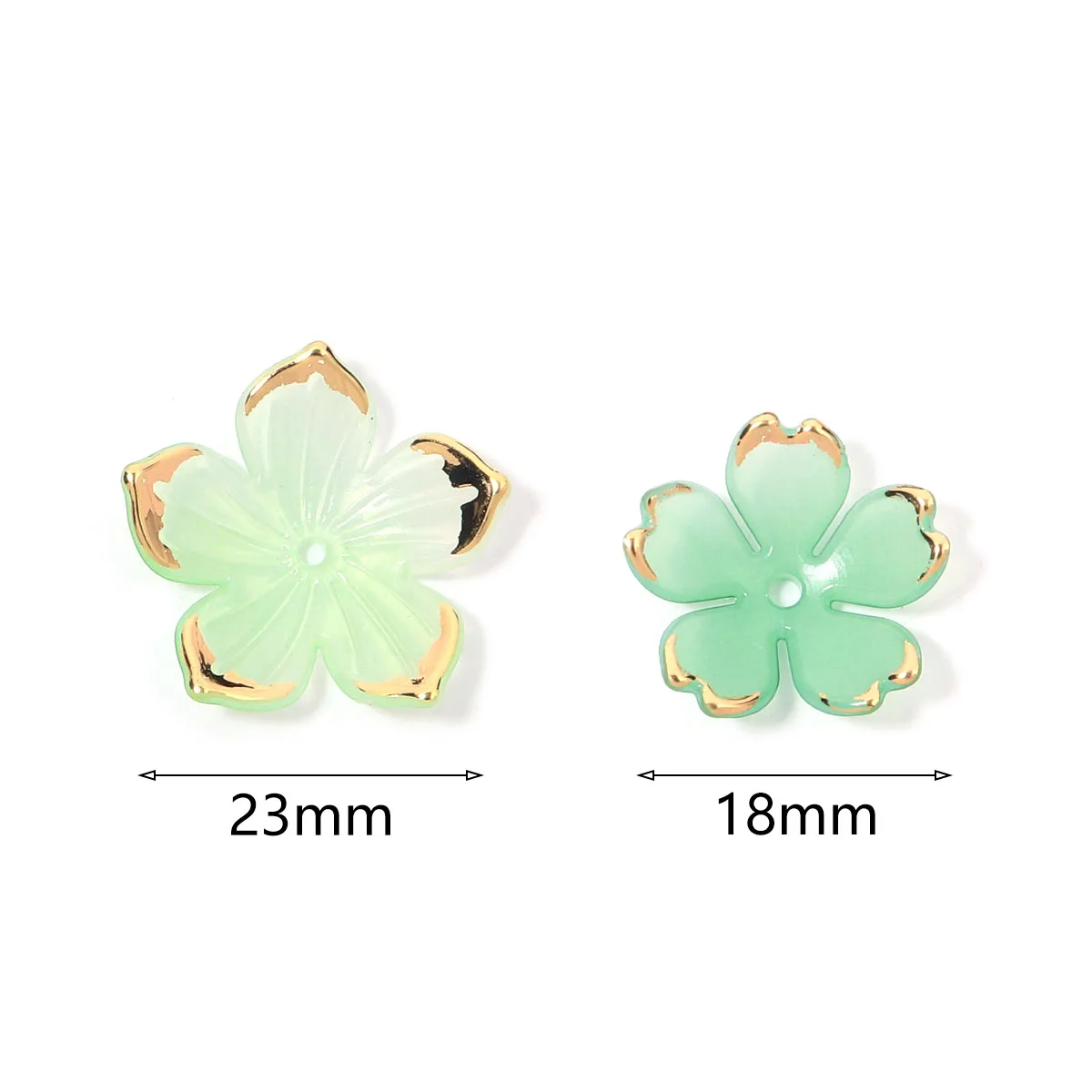 50 stücke 18/23mm Blütenblätter Acryl Lose Spacer Perlen Für Schmuck Machen Diy Halskette Armband Ohrring Handgemachte Accessoires – Detail 1