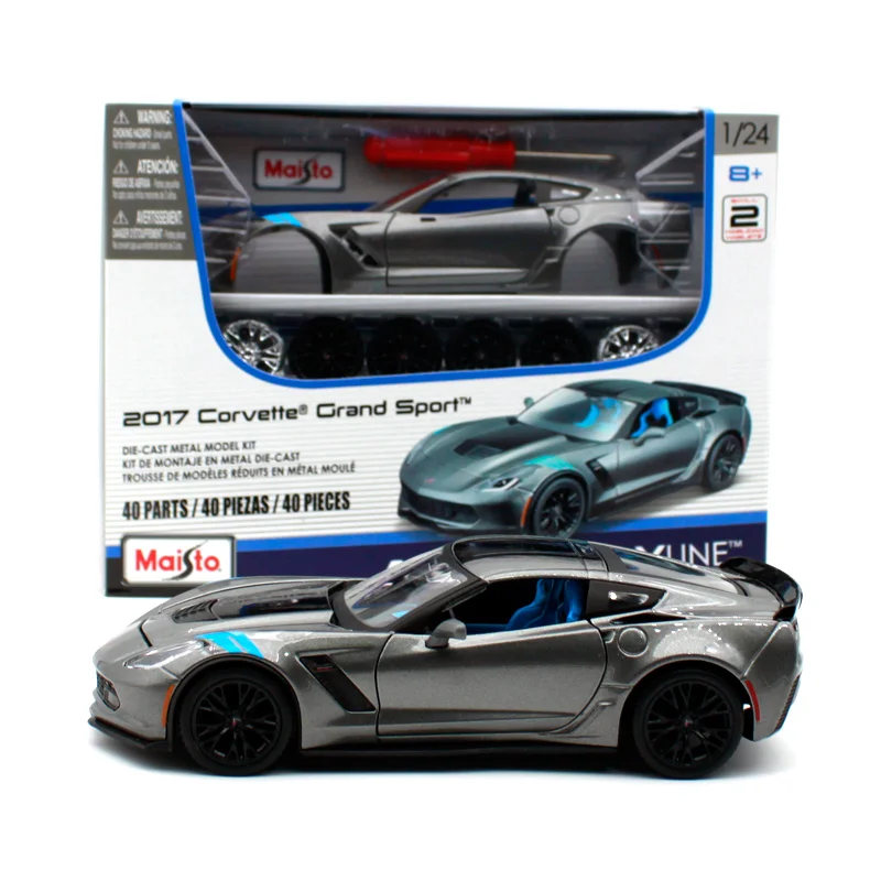 Maisto 1:24 2017 Corvette Grand Sport Assembly Version Alloy Car Model Diecast Metal Toy Car Model Collection Children Toys Gift