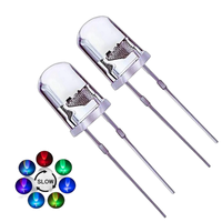50PCS F5 5MM RGB 7 Color Fast /Slow Flashing LED Emitting Diode 2 Pins Multicolor Clear Round LED Lights Kit