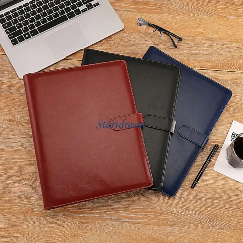 Folder Konferensi Kulit dengan CLIPBOARD 4 Cincin Kasus Dokumen untuk Kantor K92C