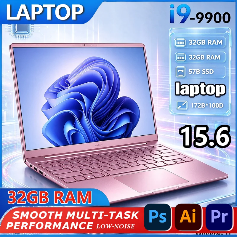 New Intel i9 9900,Window 4K HD 16GB RAM 1TB 2TB SSD Laptop 15.6 Inch Ultra Thin Portable Gaming & Business Notebook Computer