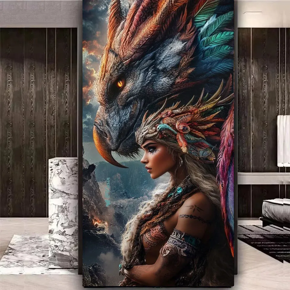 

Fantasy Art Dragon And Woman DIY 5D Diamond Painting New 2026 Full Mosaic Diamond Art Embroidery For Home Decor Gift