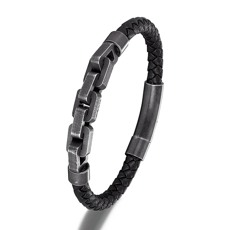 MKENDN سحر جديلة حبل سوار للرجال الفولاذ المقاوم للصدأ المؤكسد السائق سلسلة مع زر مشبك الذكور الإناث مجوهرات بسيطة هدية #6