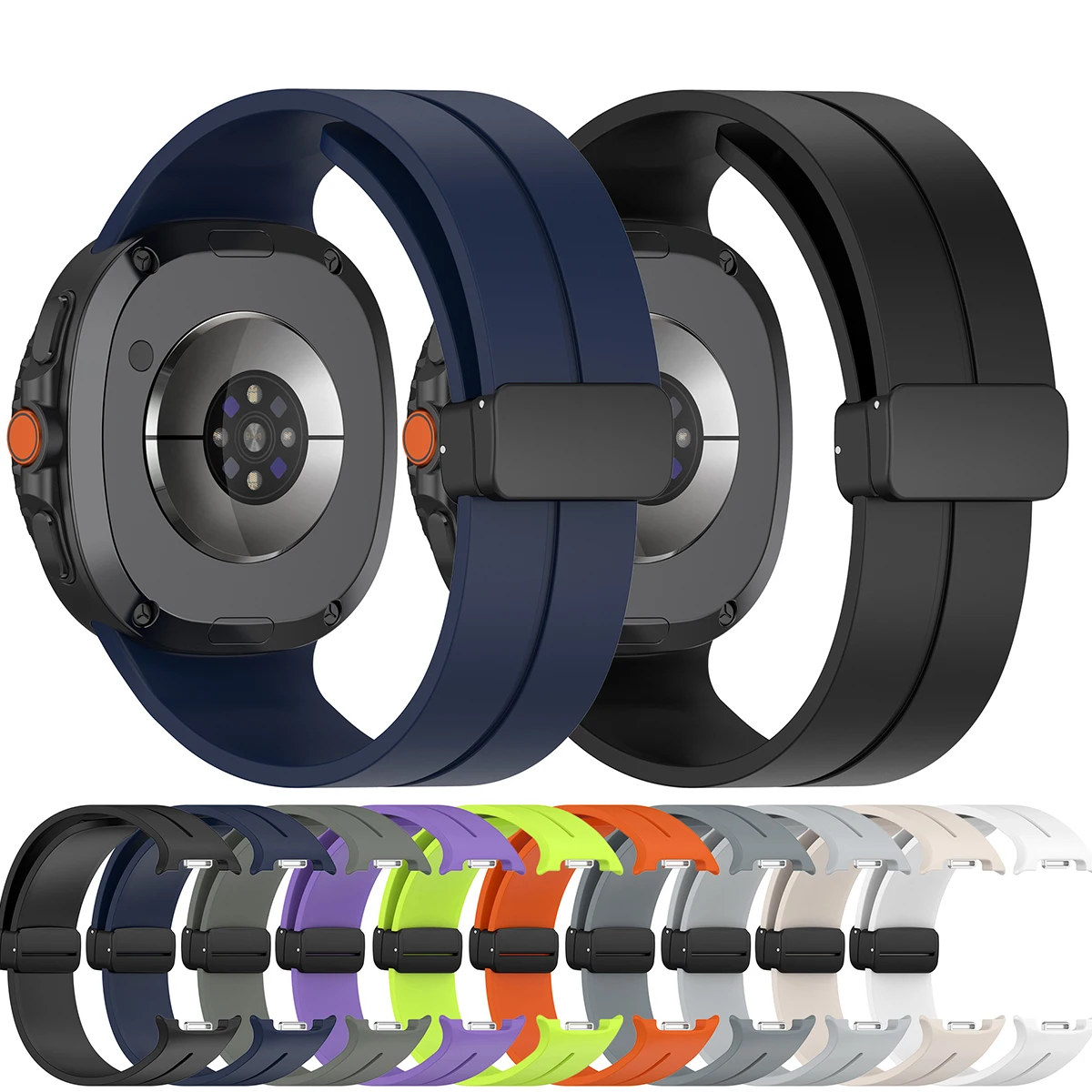 Magnetisches Silikonarmband für Samsung Galaxy Watch 9/8/8Classic 46-44-40mm Sportarmband für Galaxy 9 Zubehör