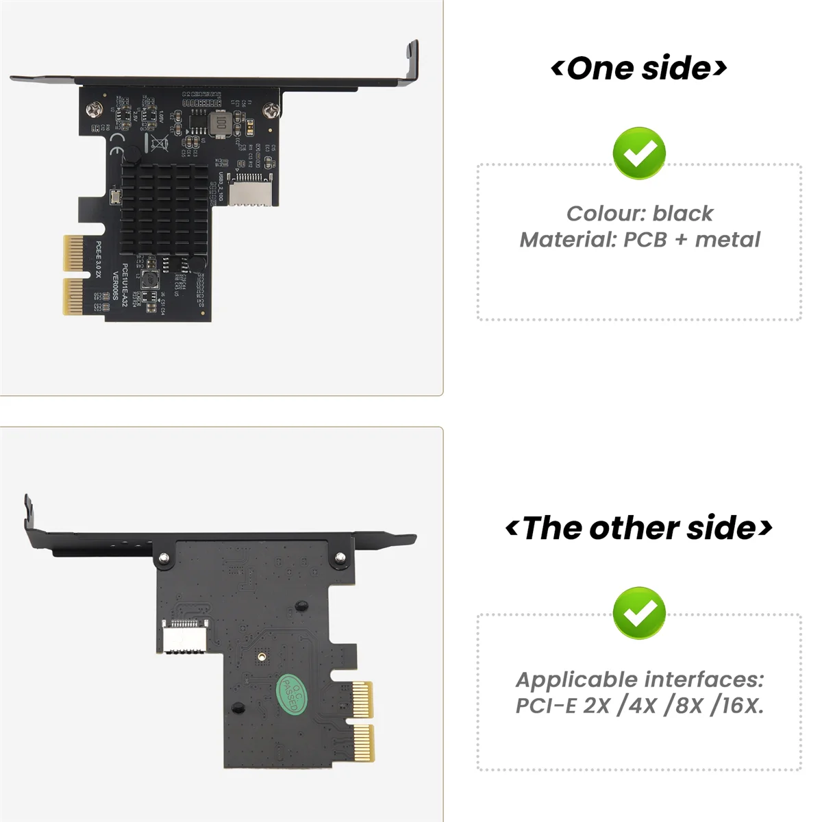 

A52TPCI-E 2X to USB3.1 A-Key Gen2 Front Type-E Expansion Card,10Gbps Type-E Internal 20-Pin Front Panel Connector Riser Card