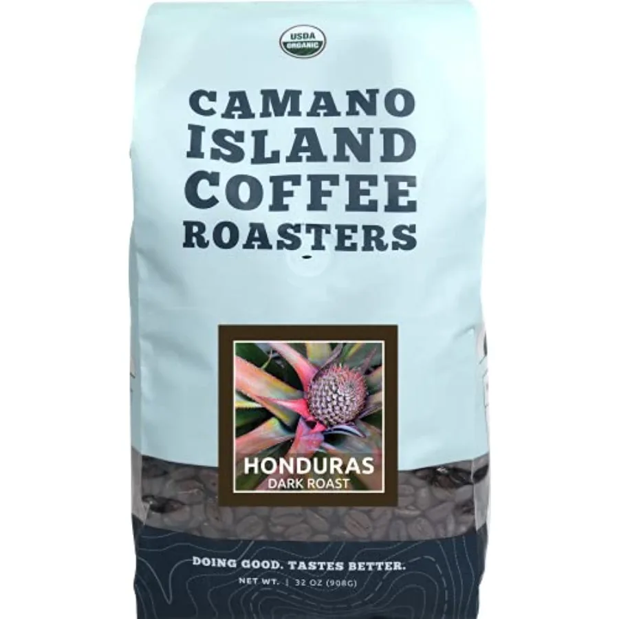 

Кофе в зернах Roasters Honduras Dark Roast, 2 фунта, свежая малая партия, обжаренный, USDA Organic, Fairly Traded, Shade Grown, 1% Арабика высшего сорта - Molasses Bro