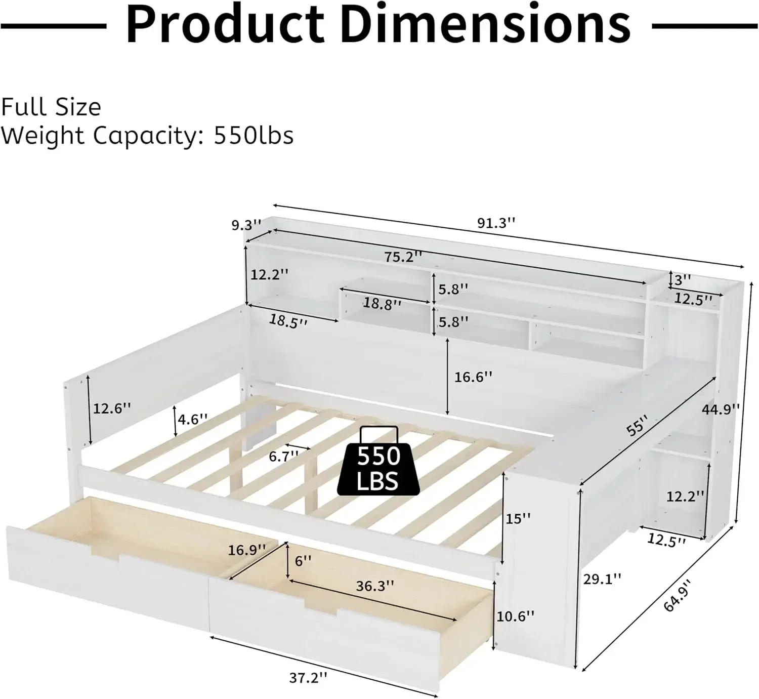

Хит продаж: Большая деревянная кушетка Merax с местом для хранения и столом, универсальная и компактная мебель для спальни
