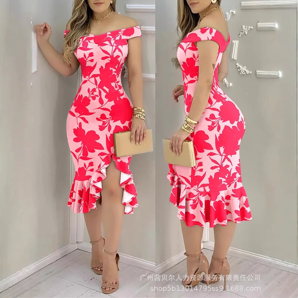 

Long Dress Women Sexy Dresses Bodycon Vestidos Y2k Streetwear Off Shoulder Ruffles Sleeveless Elegant Slim Party Night Club
