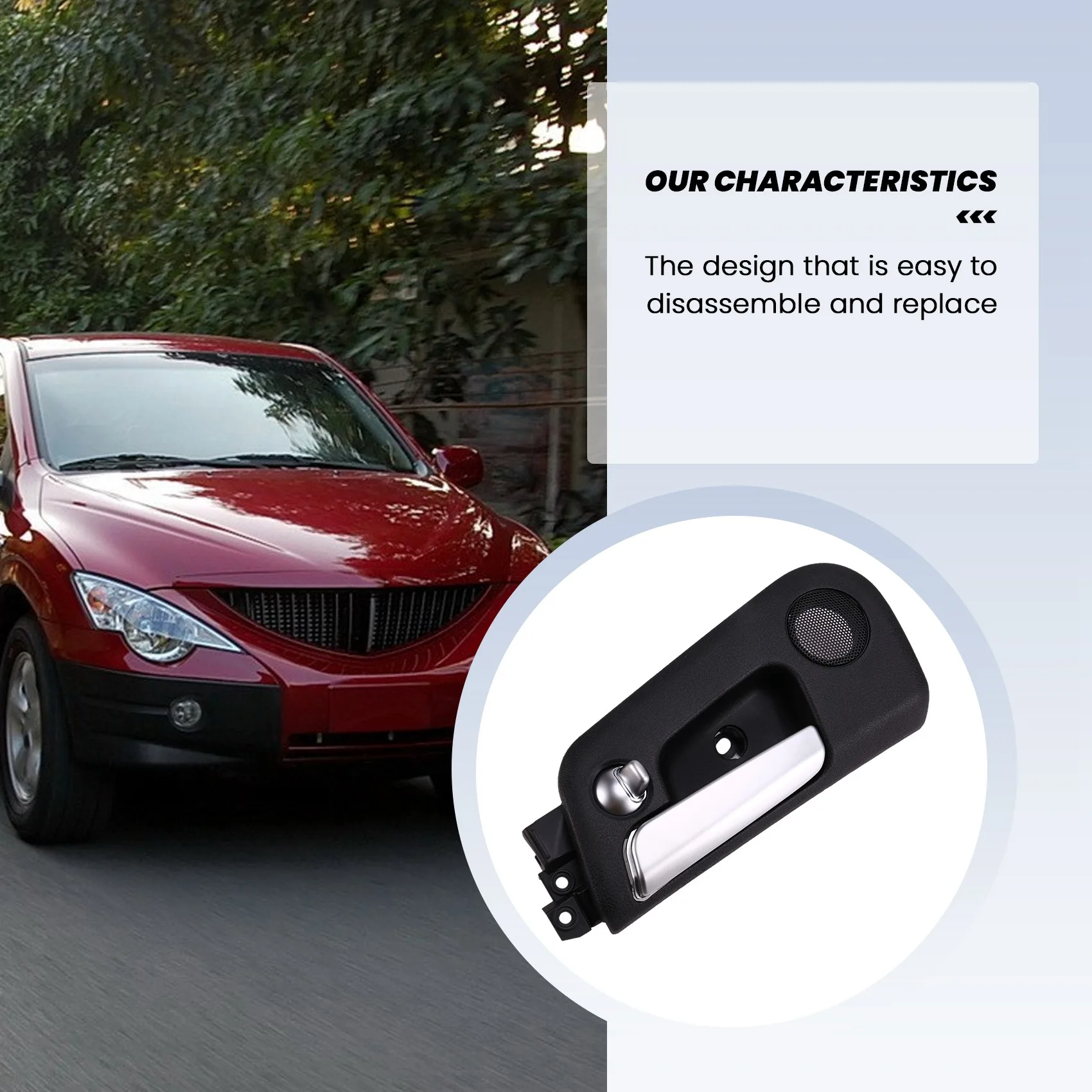 مقابض الأبواب الداخلية مقبض جانبي داخلي لسيارة سانج يونج كيرون أكتيون/سبورتس 2005-2007 Roewe W5 2011-2014 7325031021 ،ب #4