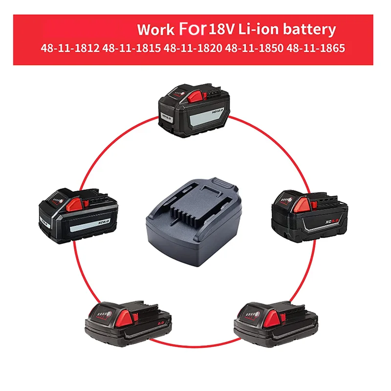 Battery Adapter for Milwaukee 18V M18 Battery Conversion for WORX 20V 6PIN Lithium Battery Tool Converter