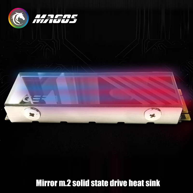 Mirror Glass M.2 Solid State Drive Heat Sink Armor, SSD 2280 Heatsink Aluminum M2 Radiator With Phase Change Thermal Pad