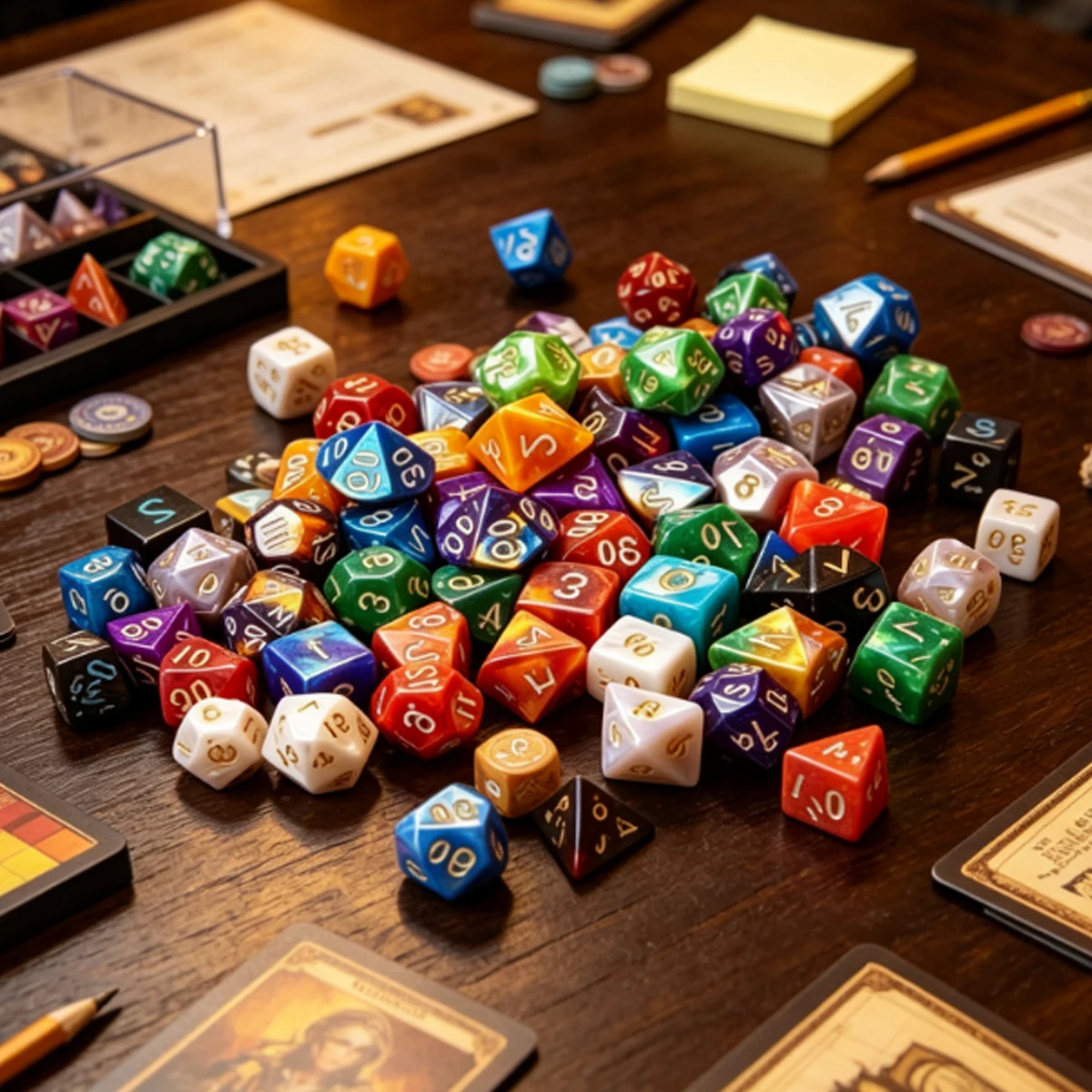 Dice Set Polyhedral - 28 Buah Set Dadu Polihedral DND,