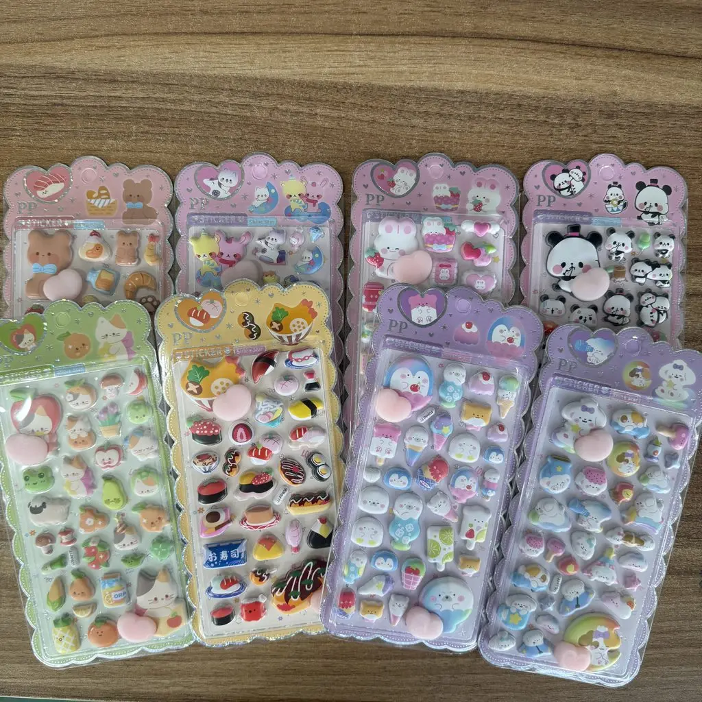Assorted Random Cartoon Puffy Sticker 1/4Sheets Aesthetic Scrapbook Materials for Journal Notebook Crafts Anime Worlds Store