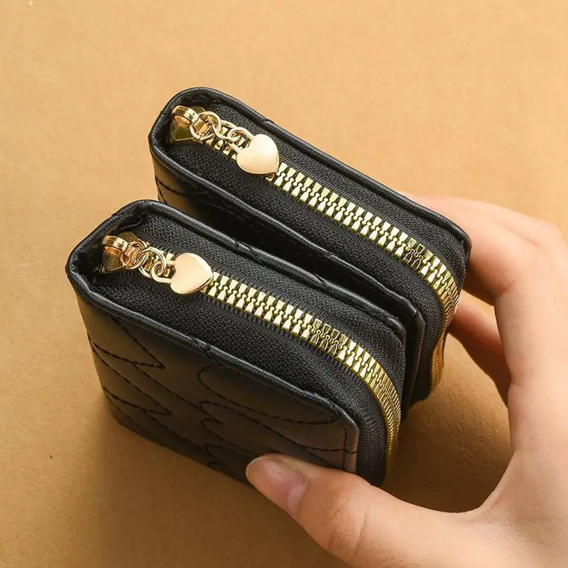 

Короткие женские кошельки из искусственной кожи с несколькими отделениями для карт, кошелек на молнии для монет, вместительная сумка для денег