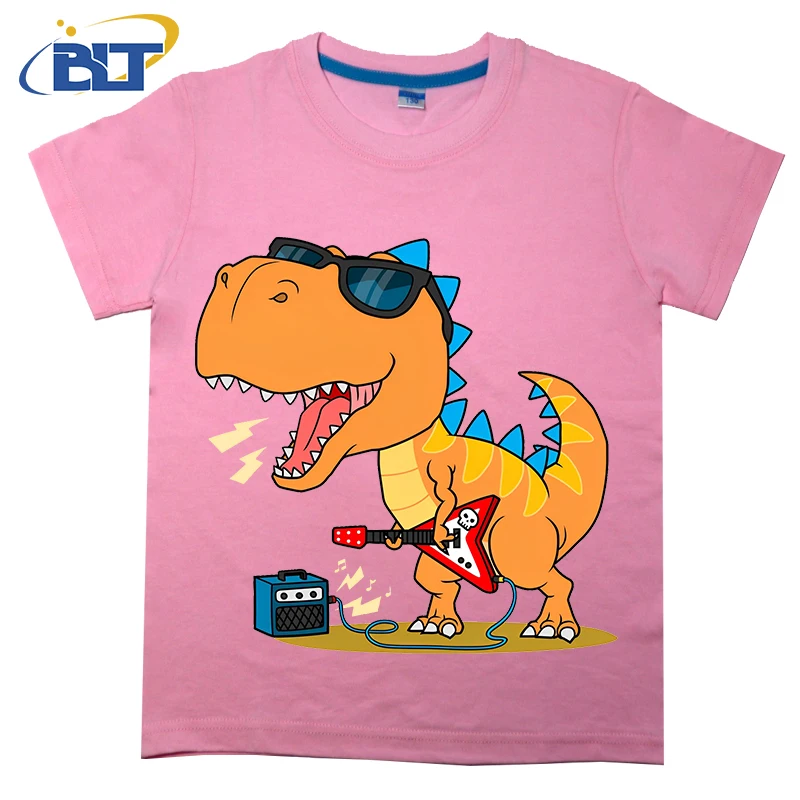 T-shirt per bambini stampata T-Rockstar Cool, top casual a maniche corte in cotone estivo, adatto sia per ragazzi che per ragazze