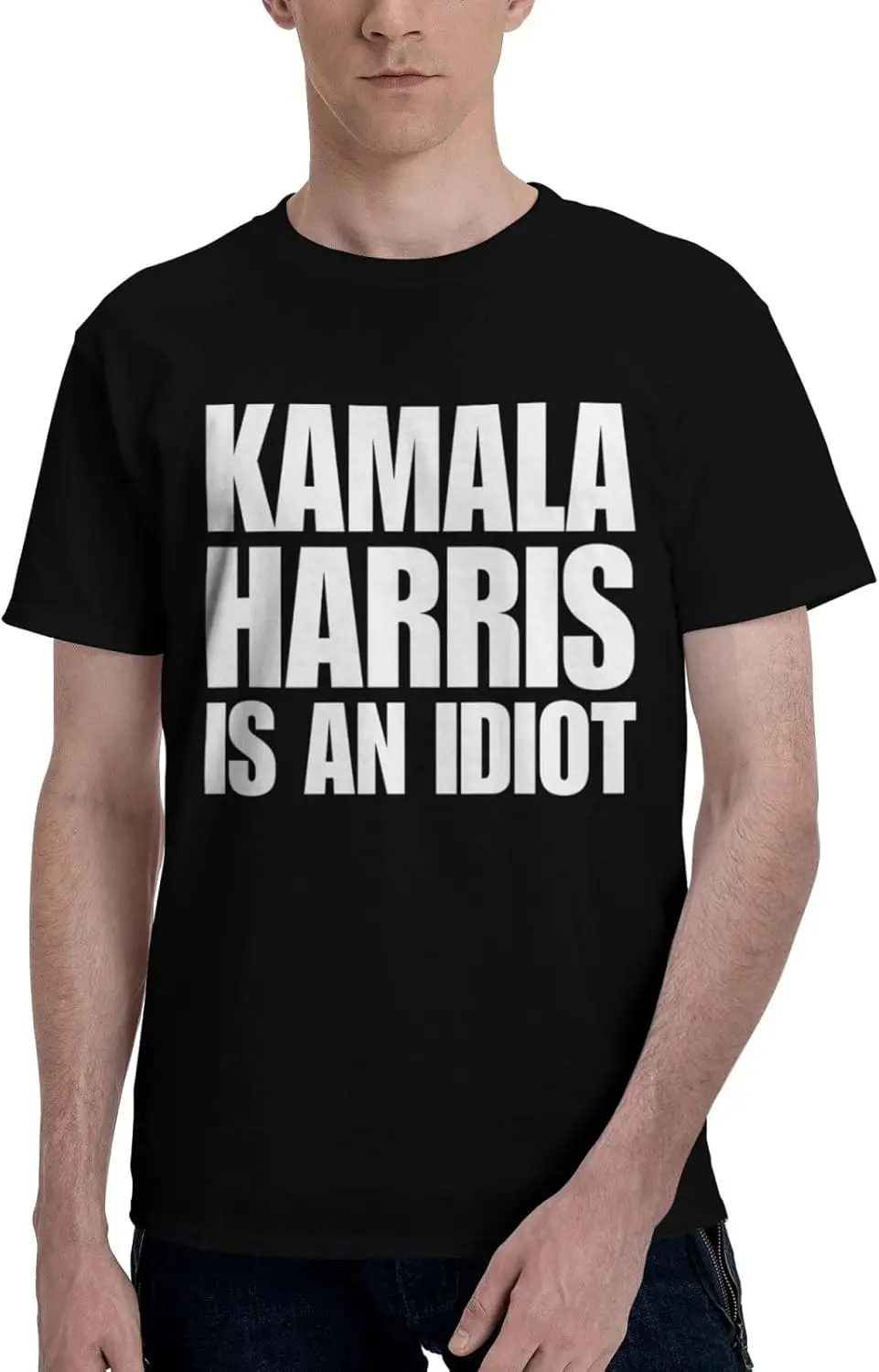 

Fashion style - Kamala Harris is an Idiot F K Kamala Harris Men's T-Shirt Classic Short Sleeve Tees Cotton Shirt