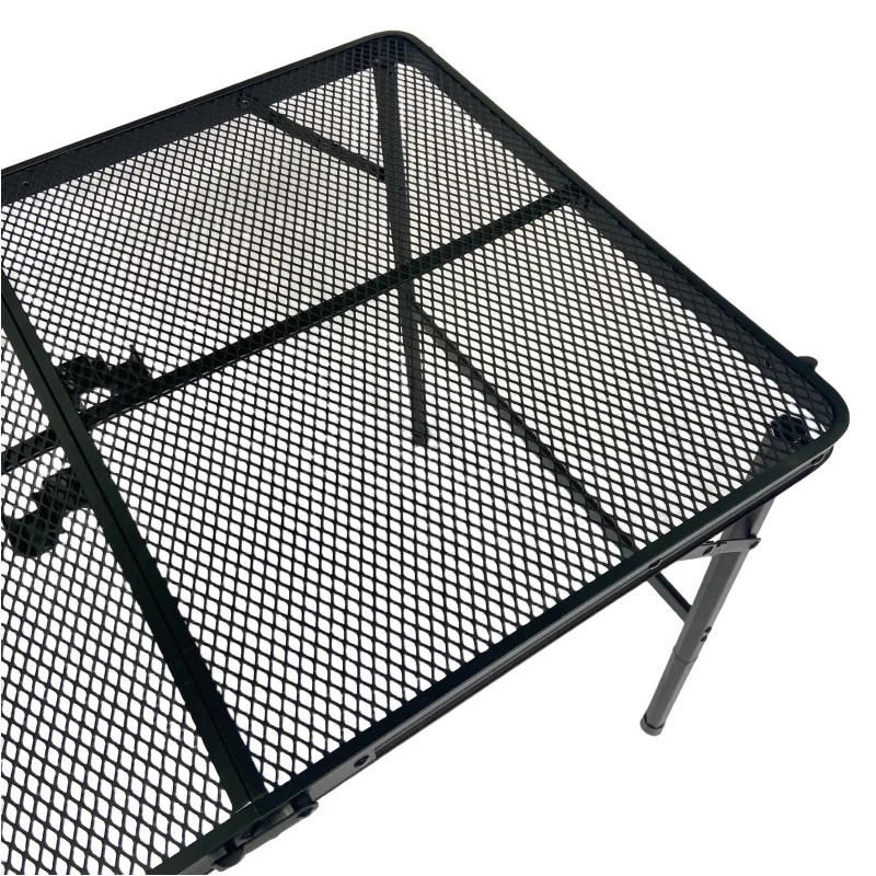 Mesa de Camping plegable portátil, ligera y duradera, para cocina al aire libre y Picnic, con superficie de malla de hierro para una fácil limpieza, 1 unidad