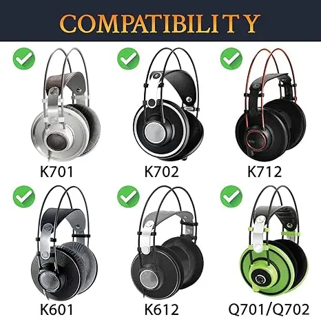 وسادات أذن بديلة احترافية لسماعات AKG K701، K702، Q701، Q702، K601، K612، K712، مع وسادات أذن إسفنجية عالية الكثافة #4