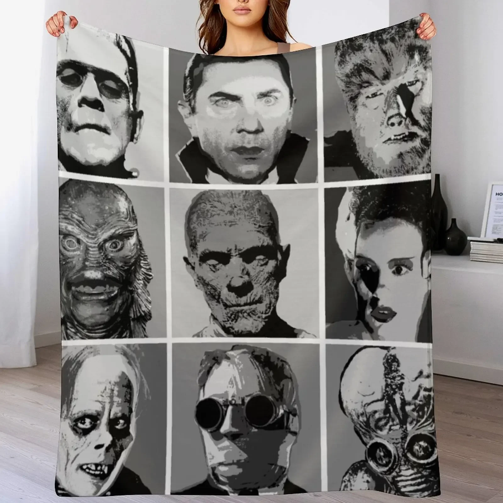 

Universal Warhol Black&White Throw Blanket Decorative Beds Plaid Designers Luxury Brand Blankets