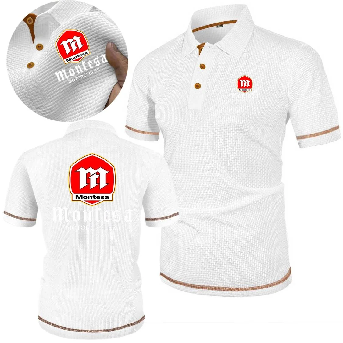Polo Shirts Lightweight Tshirt Montesa Motorcycle Mens Ice Silk Bone Flower Tops Jungle Mountain Adventure Enthusiasts Polos