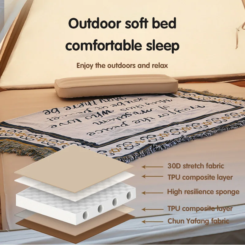 

Outdoor Large TPU Inflatable Sleeping Mat Mattress Camping Sponge Sleeping Pad