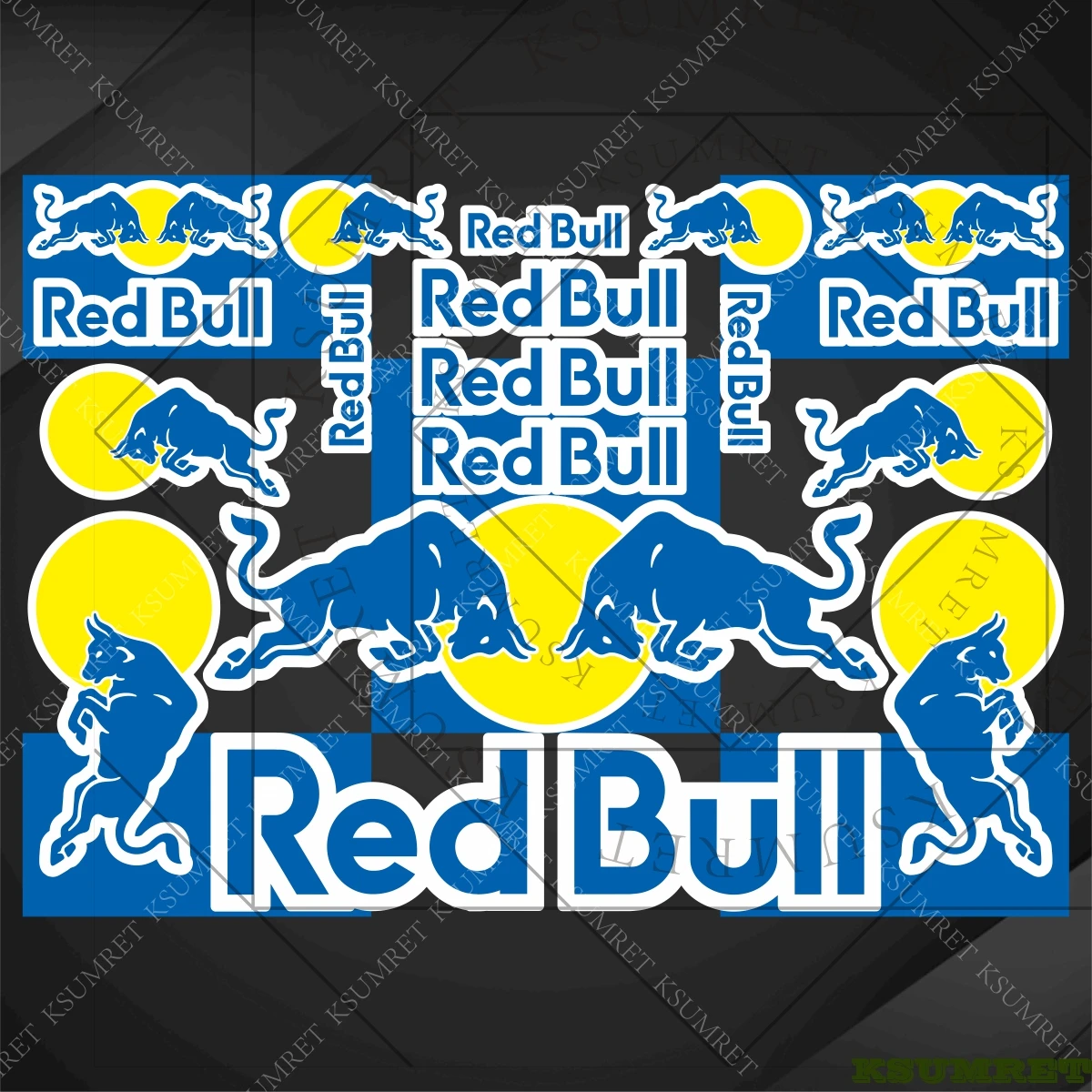 

Christmas Red Bull Stickers Logo Motorcycle Helmet Stickers Decals