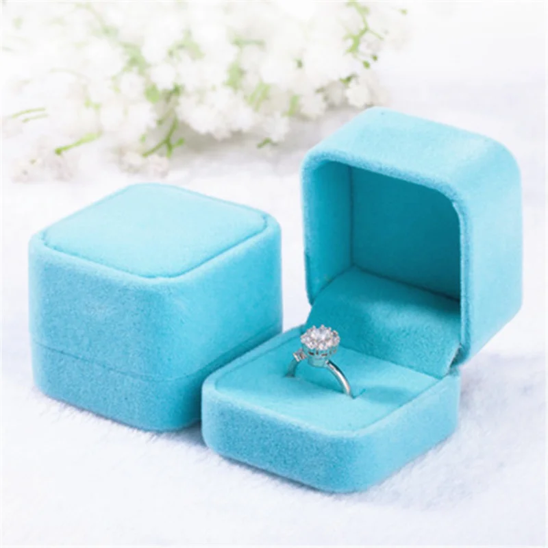Jewelry Boxes For Ring Necklace Pendants Soft Blue Velvet High Quality Luxury Packaging Beautiful Boxes