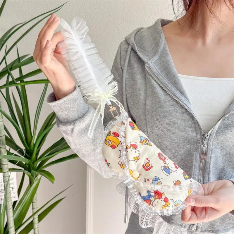 Stoff Spitze Hello Kitty Sonnenbrille Tasche Sanrio KT Katze tragbare Brillen Aufbewahrungstasche hängende dekorative Snap Brillen Tasche